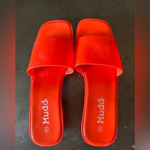Mudd Bright Orange Sandals sz 9